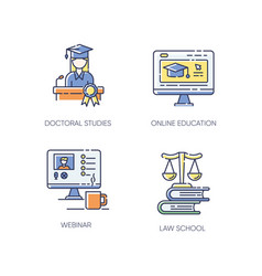 Modern Higher Education Rgb Color Icons Set