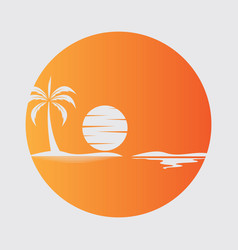 Palm Tree Summer Logo Template