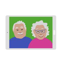 Seniors Couple On A Tablet Screen