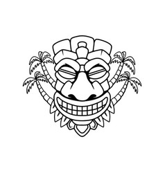 Tiki Tribal Wooden Mask Design Element For Logo