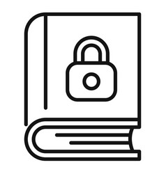 Book Lock Icon Outline Cipher Data