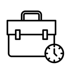 Briefcase With Clock Icon Linear Logo Mark