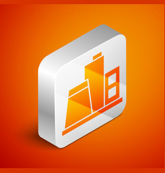 Isometric Factory Icon Isolated On Orange