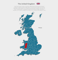 Map United Kingdom Divide On Regions Powys