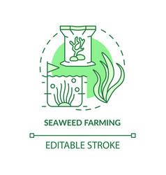 Seaweed Farming Green Concept Icon