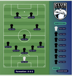 Soccer Lineups Football 4-5-1 Formation Scheme