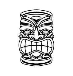 Tiki Idol In Monochrome Style Design Element