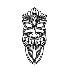 Tiki Idol In Monochrome Style Design Element