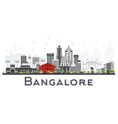 Bangalore India City Skyline With Gray Buildings