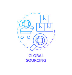 Global Sourcing Blue Gradient Concept Icon