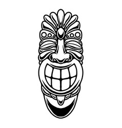 Tiki Idol In Monochrome Style Design Element