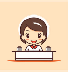 Cafe Receptionist - Cute Business People Cartoon