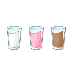 Glass Of Milk Clipart Set Vanilla Milk Chocolate