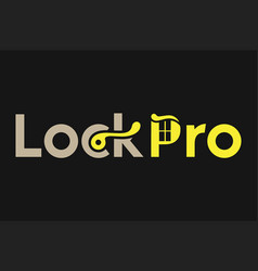 Lock Pro Creative Wordmark Logo Design