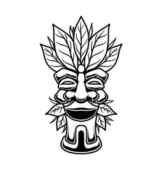 Tiki Idol In Monochrome Style Design Element