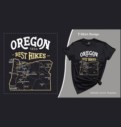 Oregon National Park Trails Map T-shirt Design