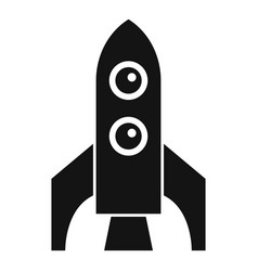 Simple Black Rocket Ship Launching Upward Icon