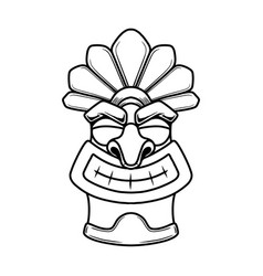 Tiki Idol In Monochrome Style Design Element