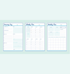 3 Set Of Daily Weekly Monthly Planner Template