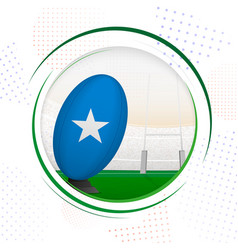 Flag Of Somalia On Rugby Ball Round Icon