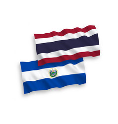 Flags Of Republic Of El Salvador And Thailand