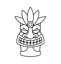 Tiki Idol In Monochrome Style Design Element