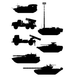 Artillery Silhouette Icons Set