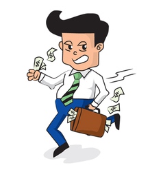 Businessman Holding A Fully Money Briefcase