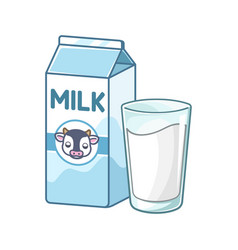 Tall Glass Of Milk And Carton Box Clipart