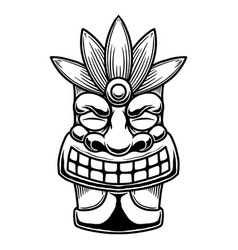 Tiki Idol In Monochrome Style Design Element