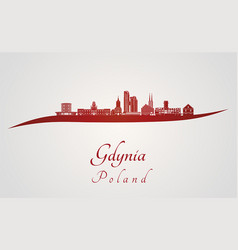 Gdynia Skyline In Red