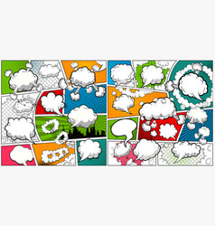 Comic book page divided by lines Royalty Free Vector Image