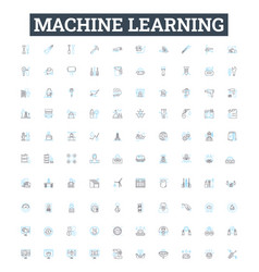 Machine Learning Line Icons Set