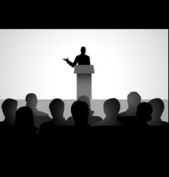 Man Giving A Speech On Stage