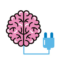 Brain Human With Wire Connector Line And Fill