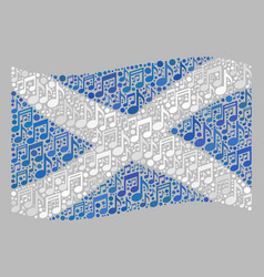 Waving Music Notation Scotland Flag - Mosaic