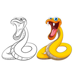 Yellow Snake Colouring Page