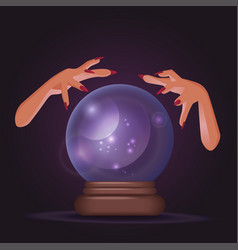 Hands Of Witch Holding A Crystal Ball