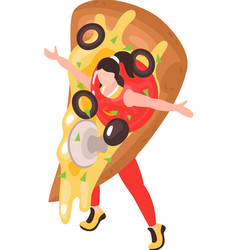 Pizza Costume Advertiser Composition