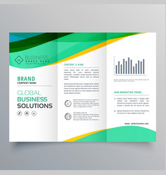 Wavy Green Trifold Business Brochure Design