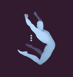 Jumping Man Gymnast 3d Human Body Model