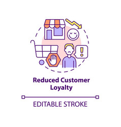 Reduced Customer Loyalty Concept Icon