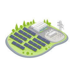 Solar Farm Power Plant Solar Cell Isometric