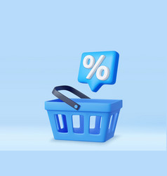 3d Shopping Cart With Percent