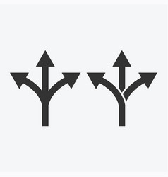 Arrow Three Way Direction Isolated Flat Design