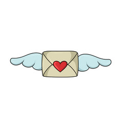 Beautiful Romantic Closed Envelope With Wings