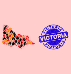 Australian Victoria Map Collage Flame