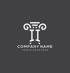 Monogram Ii Logo For Law Firm With Pillar Icon