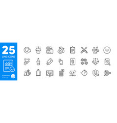 Outline Icons Set Scroll Down Dumbbells And