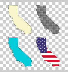 Set Of California Map United States America